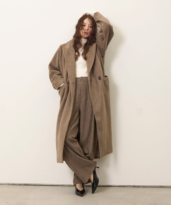 (eliuu)Airy Shaggy Chester Coat