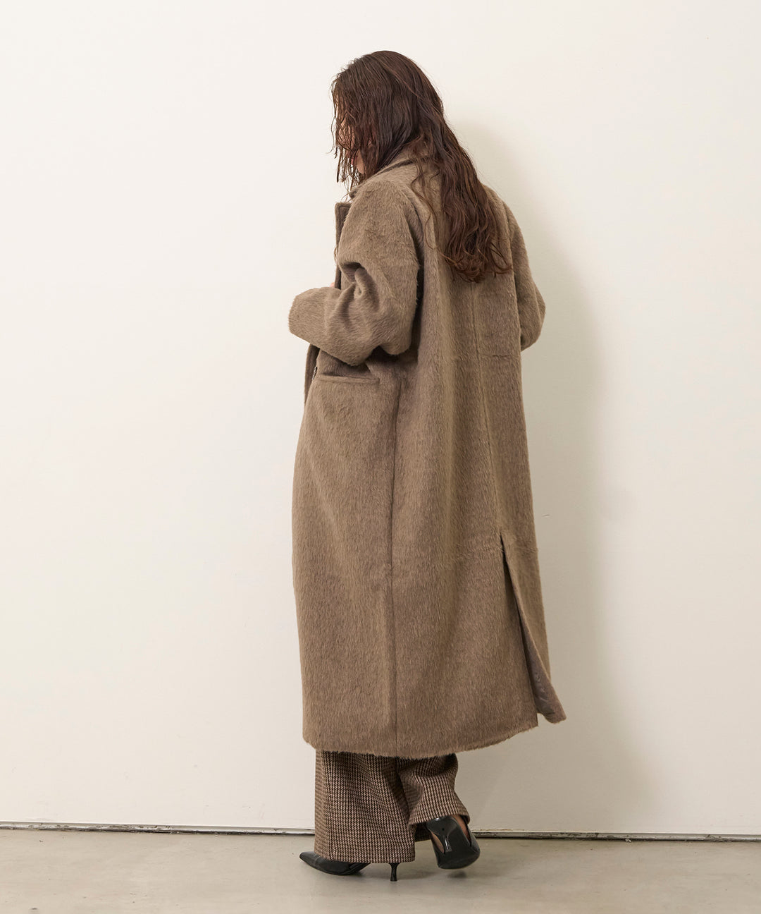 (eliuu)Airy Shaggy Chester Coat