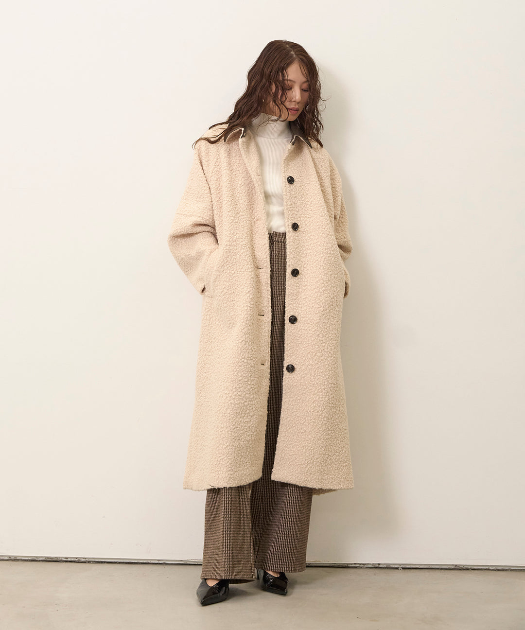 Loop Tweed Belt Coat