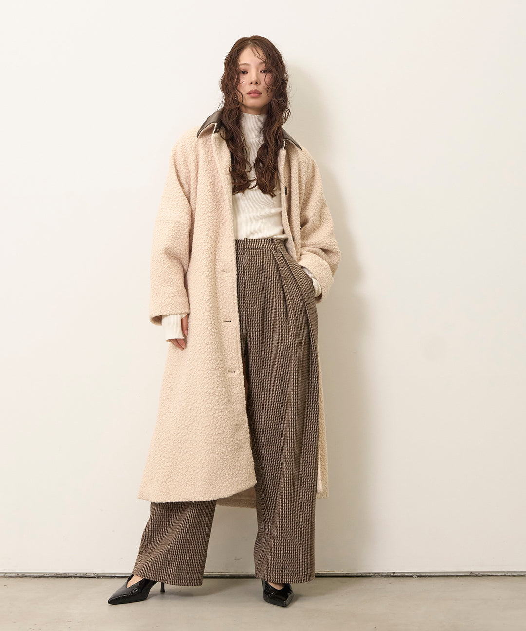 Loop Tweed Belt Coat