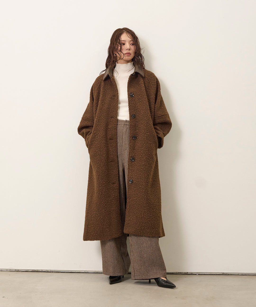 Loop Tweed Belt Coat