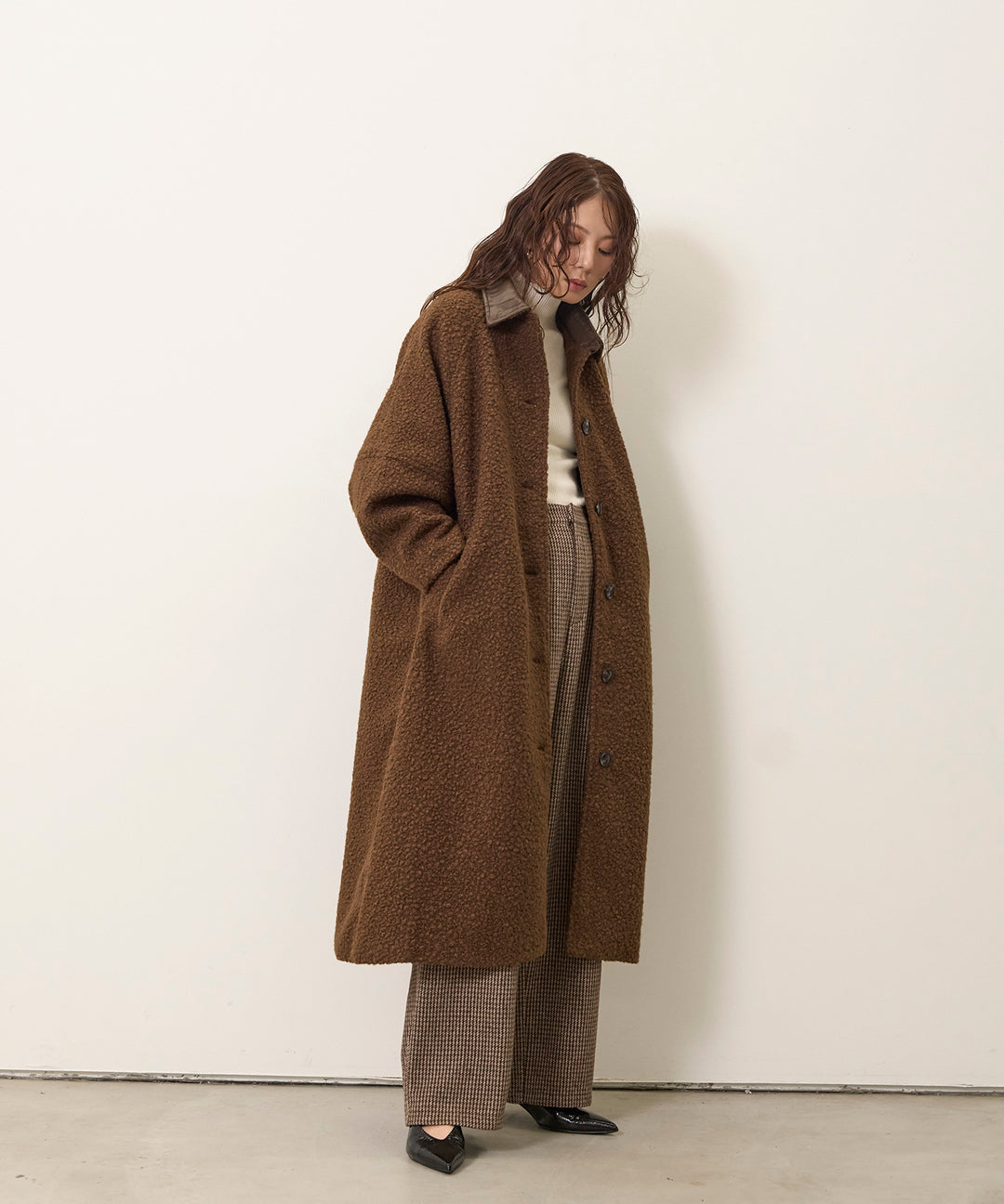 Loop Tweed Belt Coat