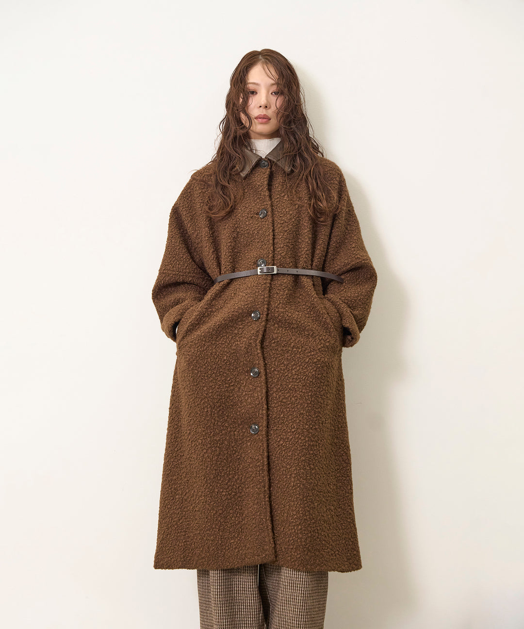 Loop Tweed Belt Coat