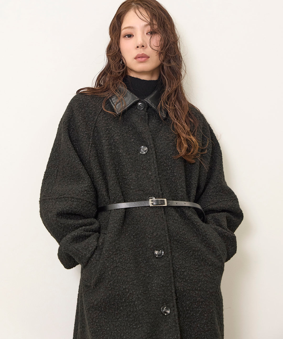 Loop Tweed Belt Coat