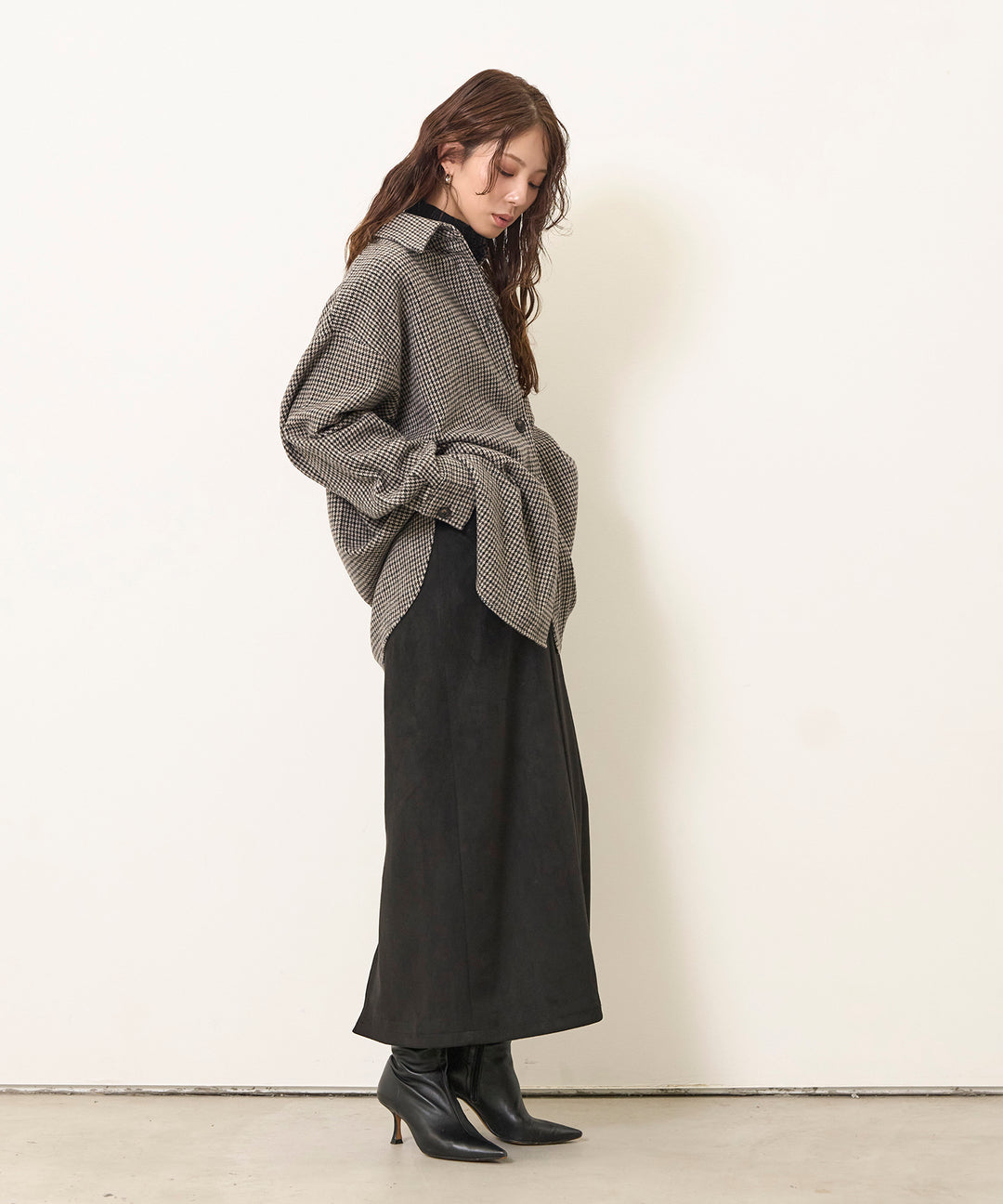 (eliuu)Suede Like Switch Skirt