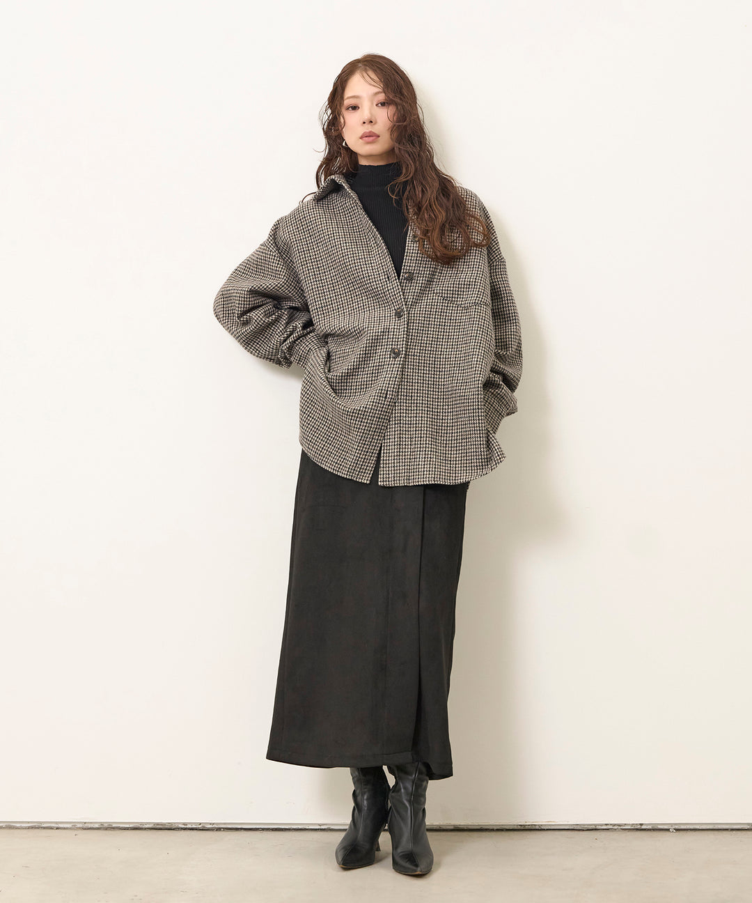 (eliuu)Suede Like Switch Skirt