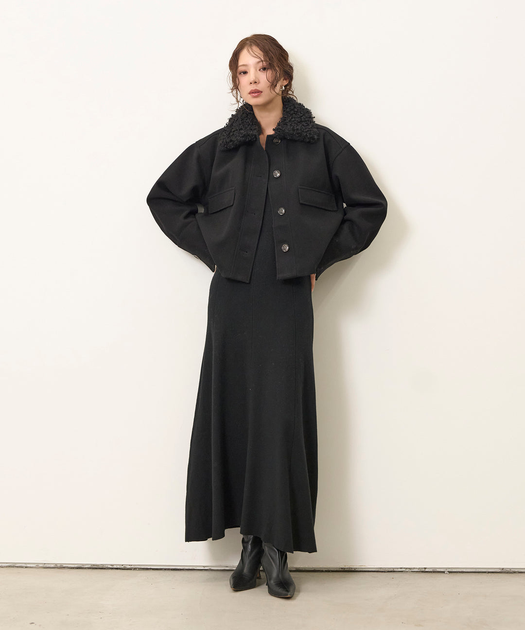 (eliuu)Wool Like Combi Short JK