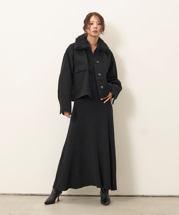 (eliuu)Shape Flare Knit Onepiece