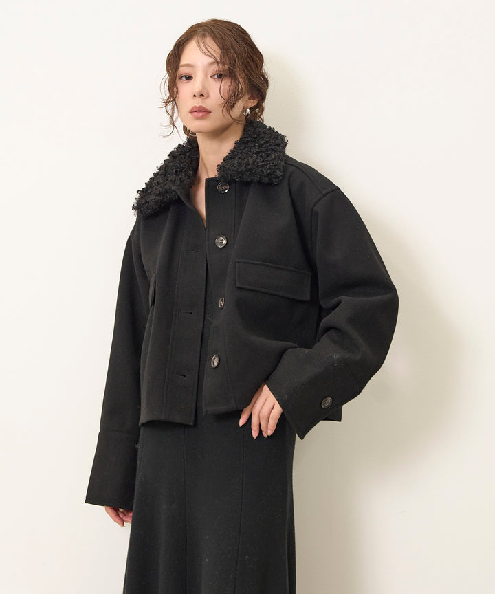 (eliuu)Wool Like Combi Short JK