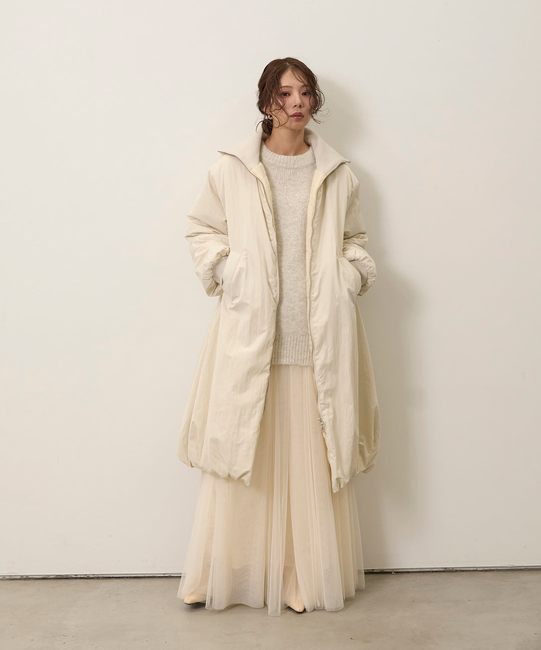 Balloon Curve Nylon Coat