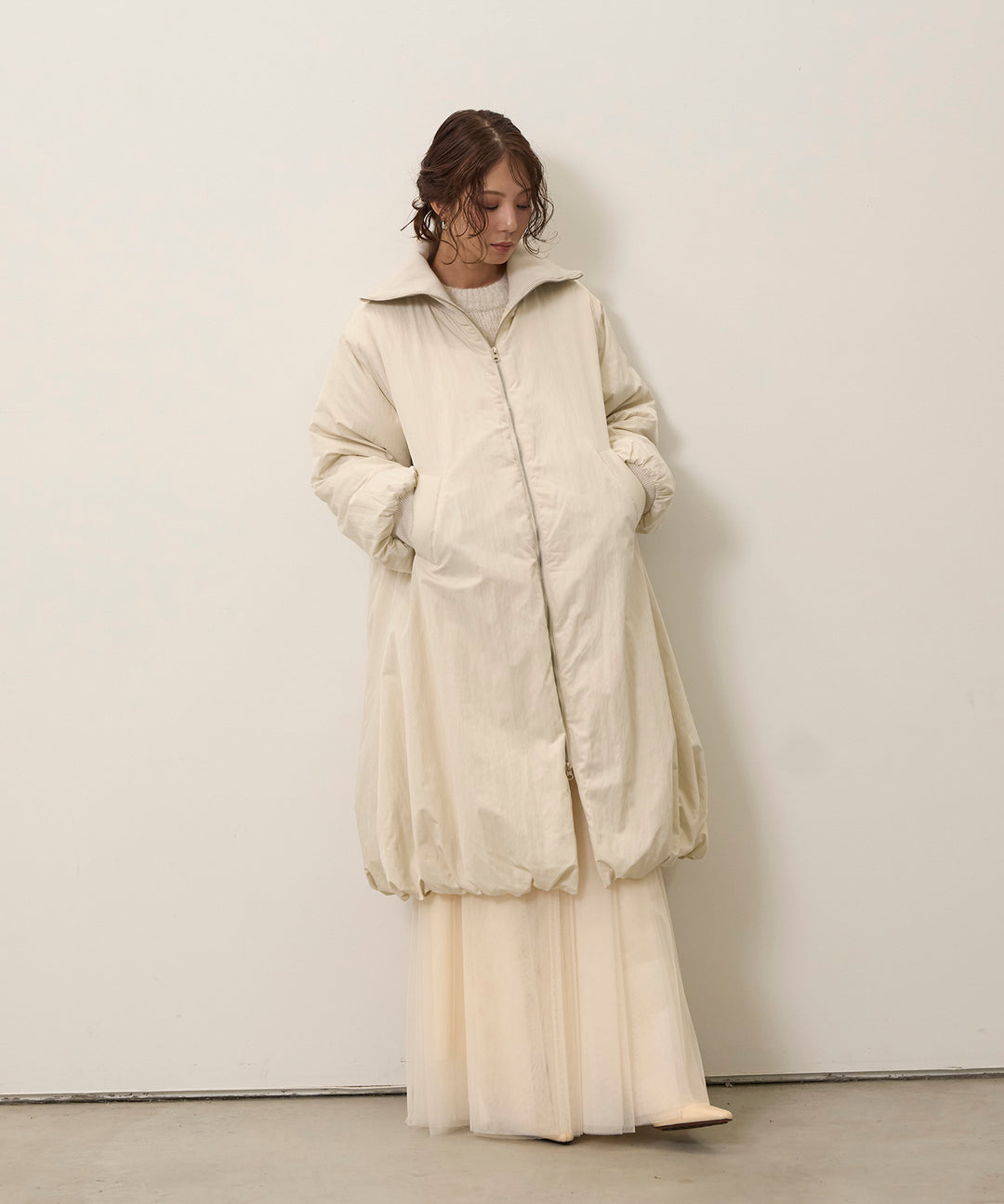 Balloon Curve Nylon Coat