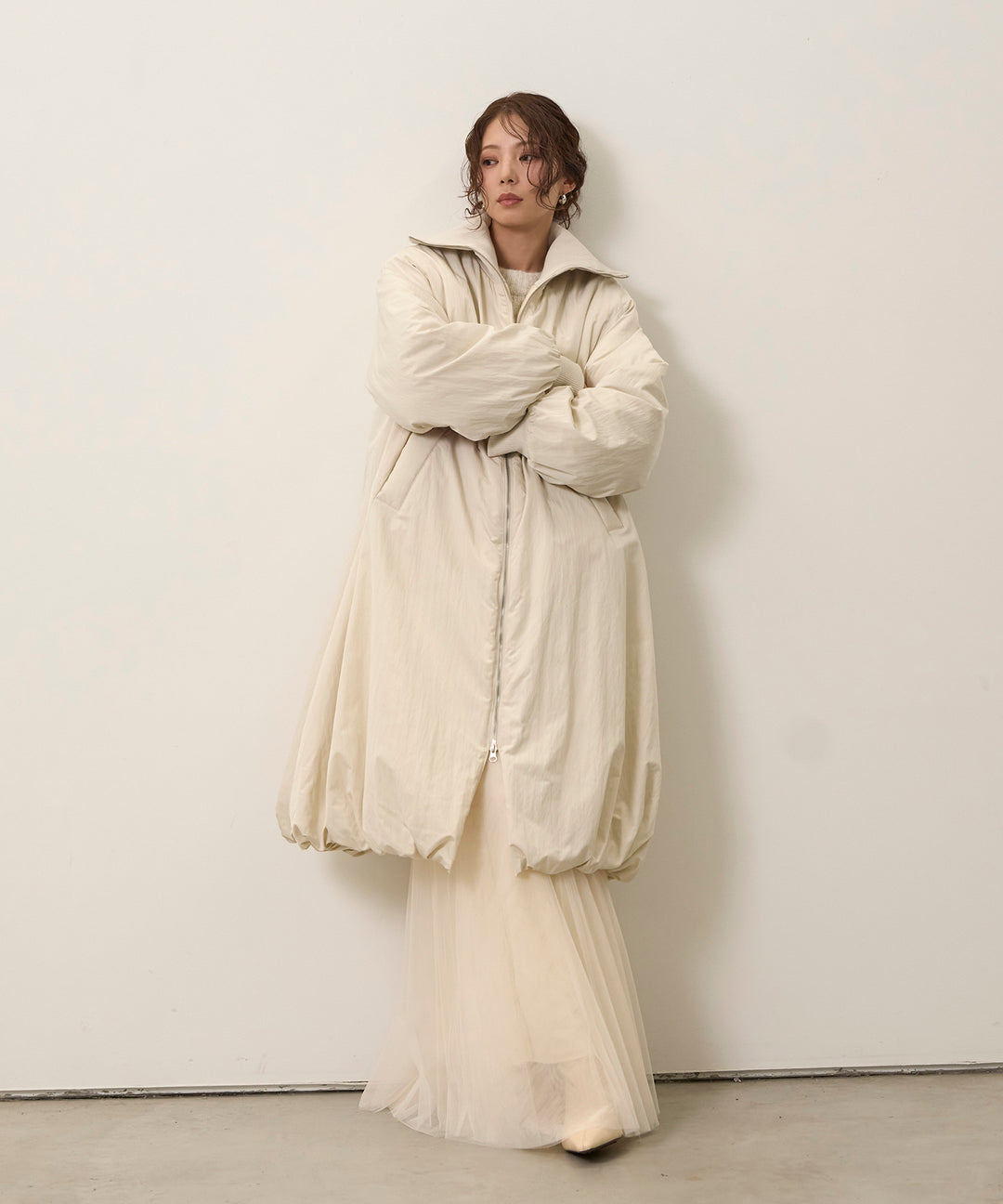 Balloon Curve Nylon Coat