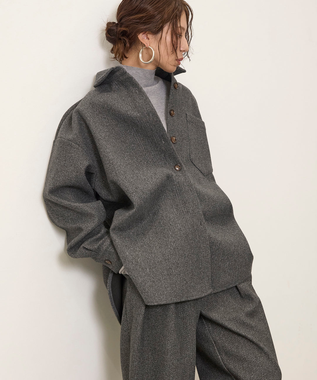 Wool Like Wide Shirt JK