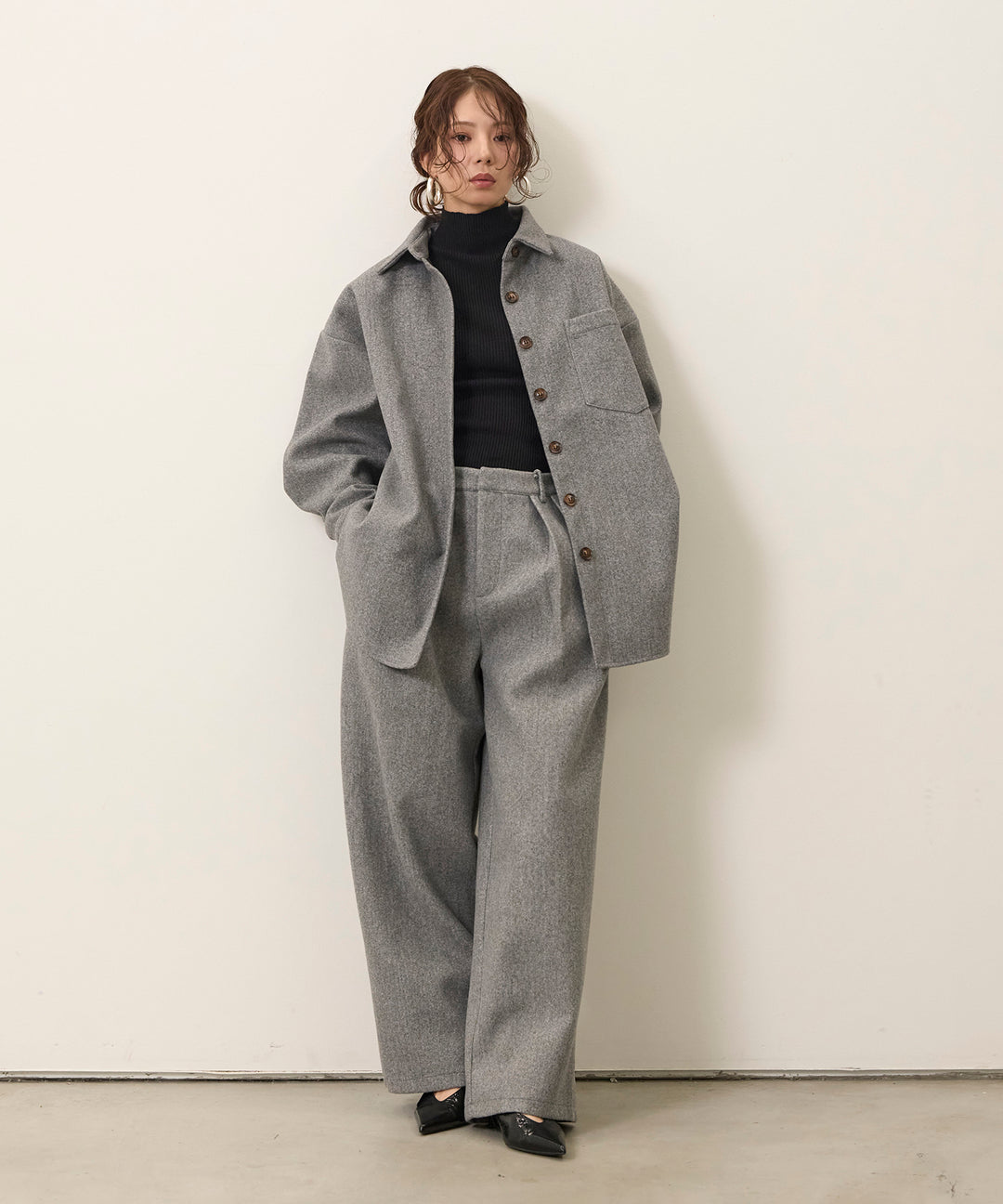 Wool Like Wide Shirt JK