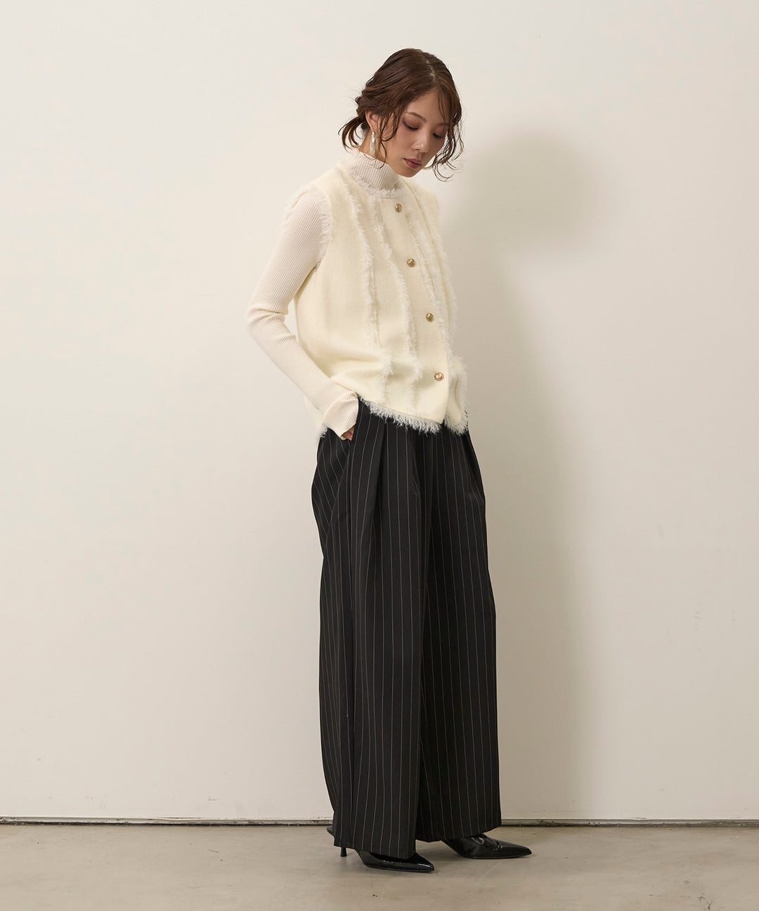 (eliuu)Fringe Knit Vest Top