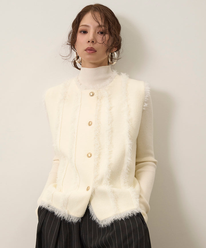 (eliuu)Fringe Knit Vest Top