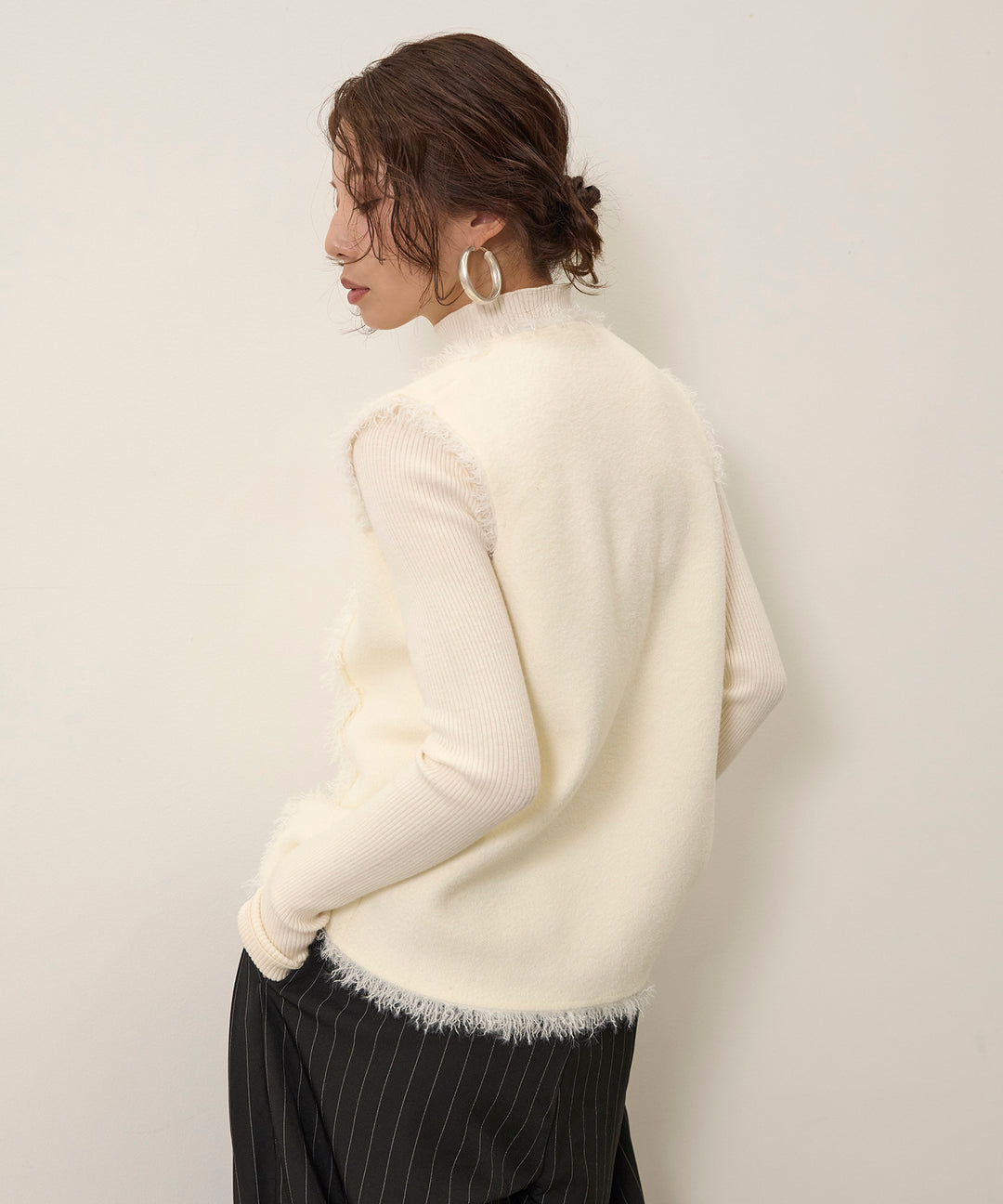 (eliuu)Fringe Knit Vest Top