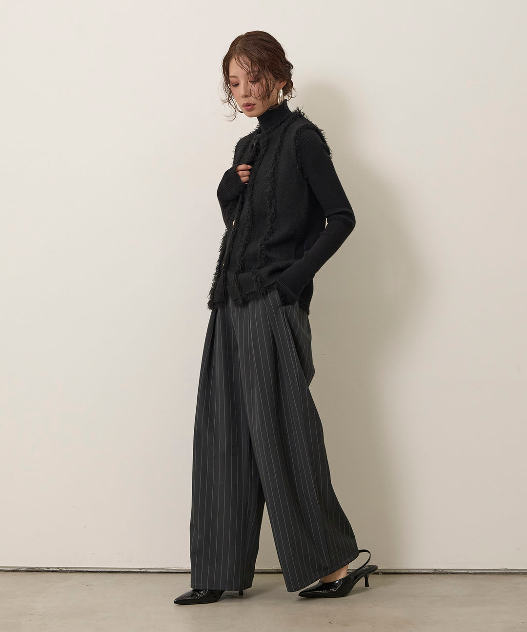 (eliuu)Fringe Knit Vest Top