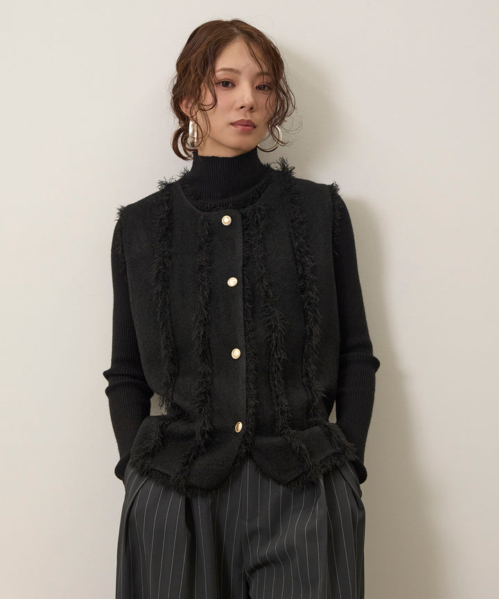 (eliuu)Fringe Knit Vest Top