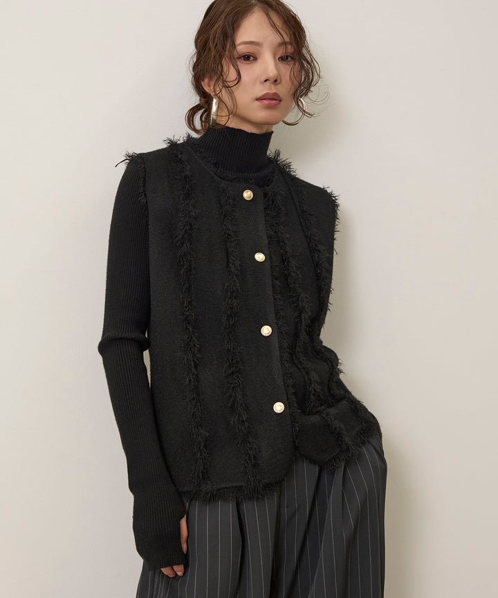 (eliuu)Fringe Knit Vest Top