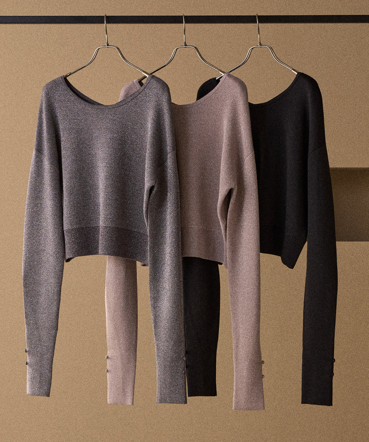 2way Tuck Glitter Knit Tops