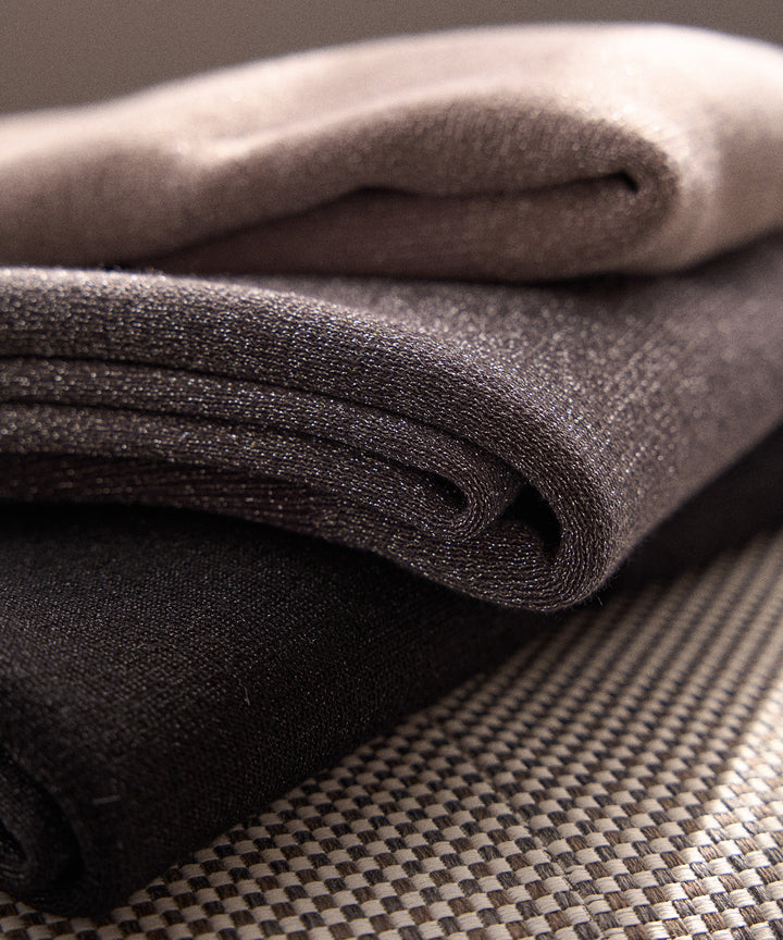 2way Zip Slit Glitter Knit Tops