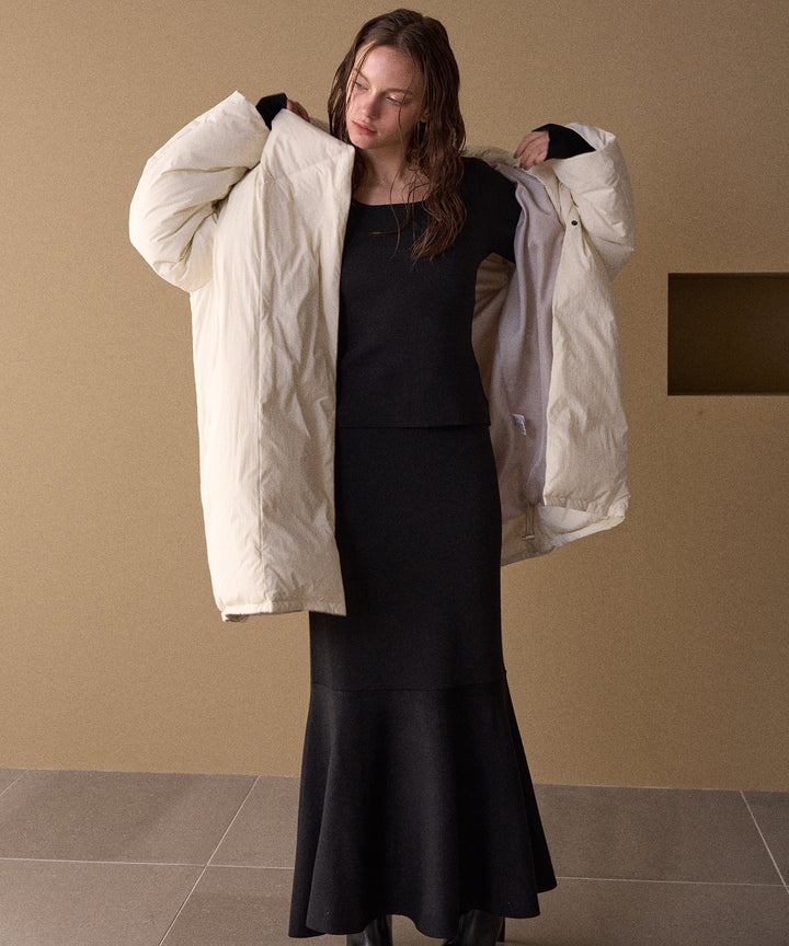 2way Zip Slit Glitter Knit Tops