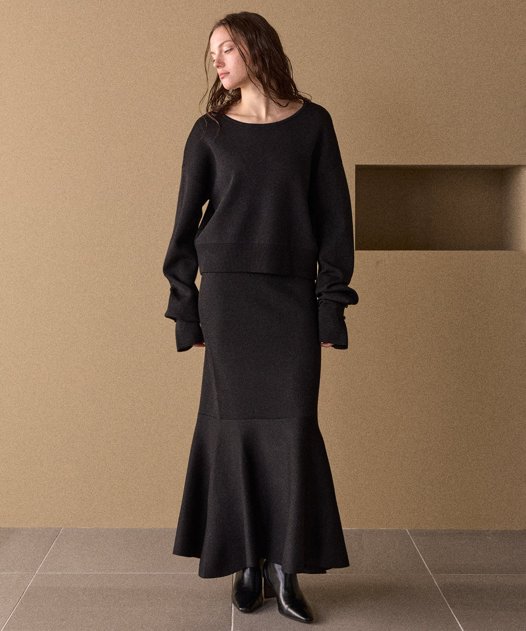 2way Tuck Glitter Knit Tops