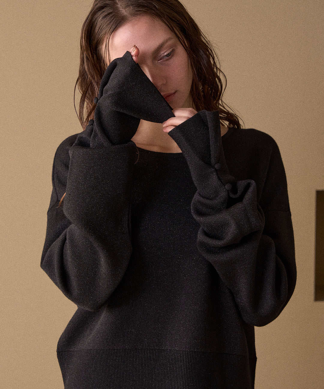 2way Tuck Glitter Knit Tops