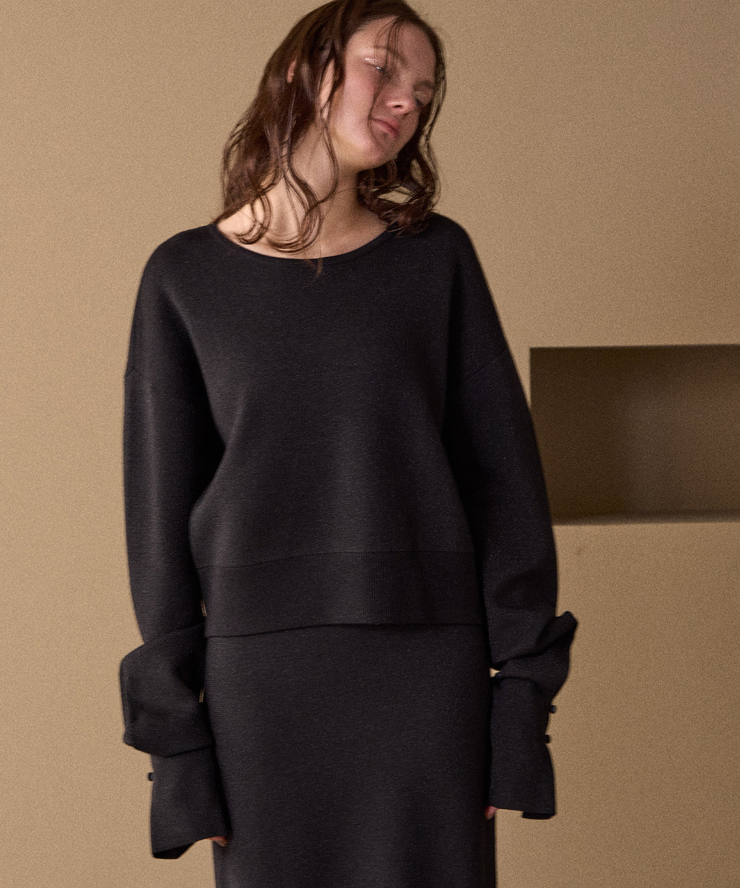 2way Tuck Glitter Knit Tops