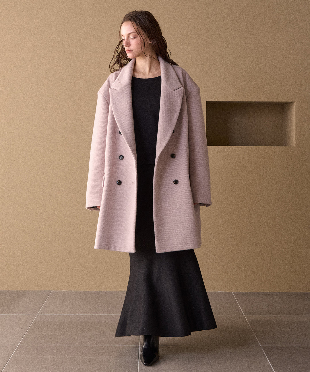 Siamese Nuance Over Wool Coat