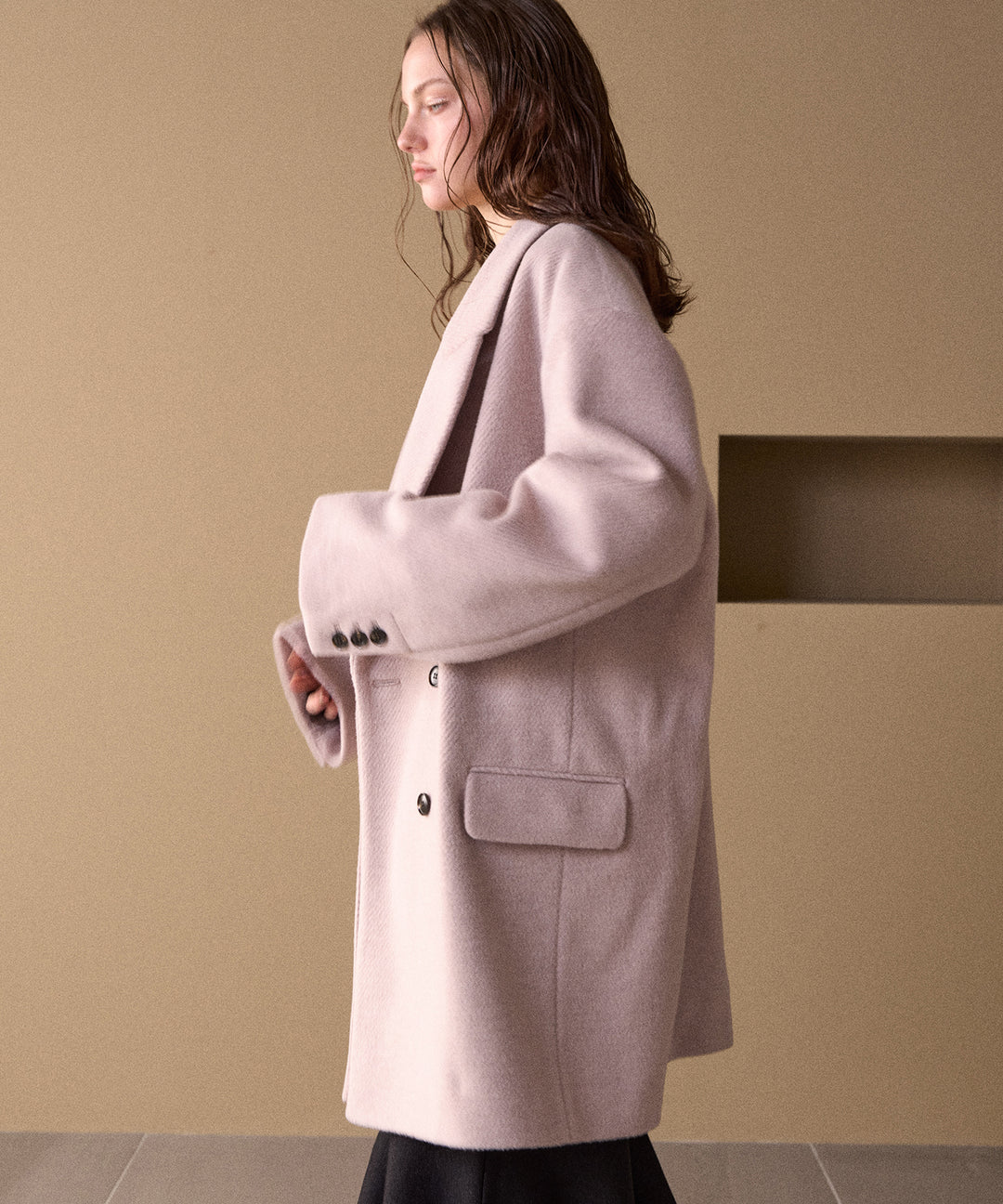 Siamese Nuance Over Wool Coat