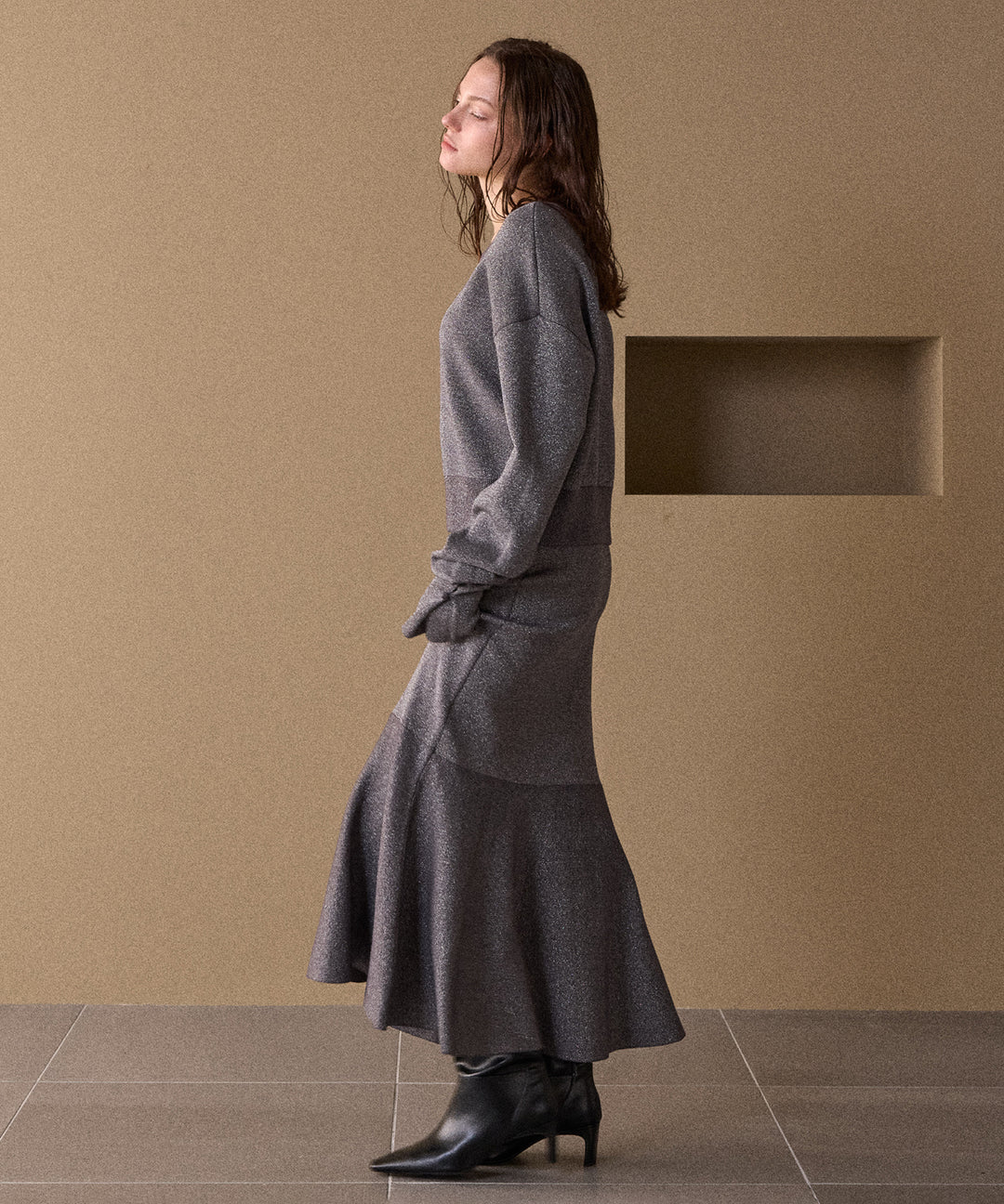 2way Tuck Glitter Knit Tops