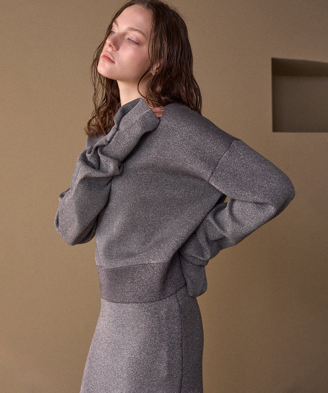 2way Tuck Glitter Knit Tops