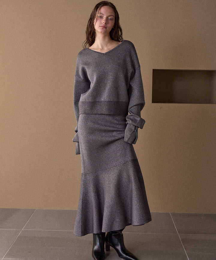 2way Tuck Glitter Knit Tops