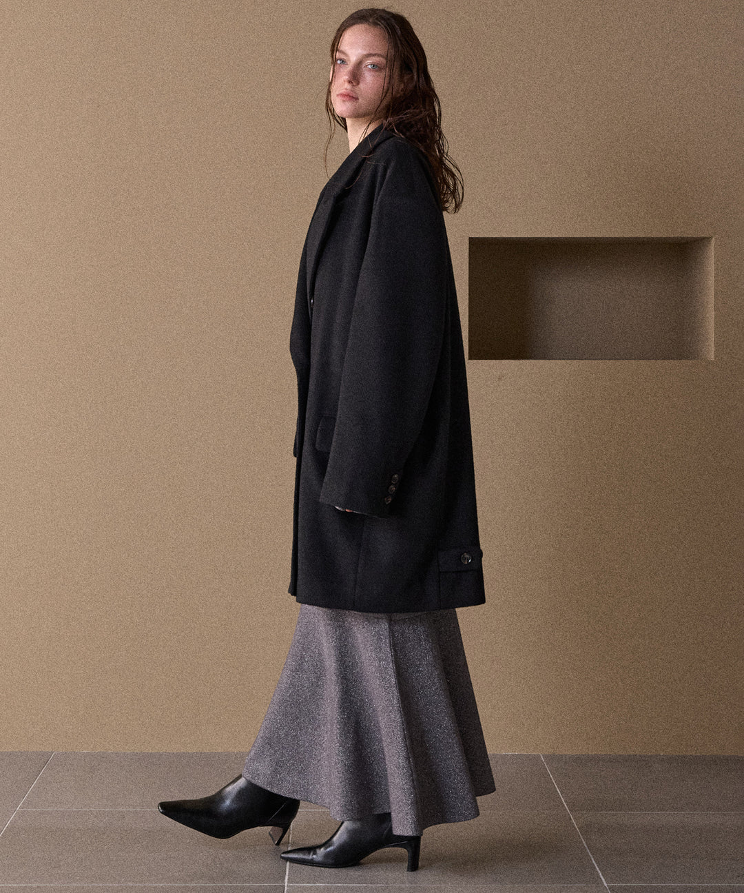 Siamese Nuance Over Wool Coat