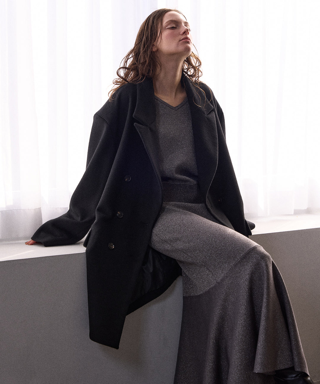 2way Tuck Glitter Knit Tops