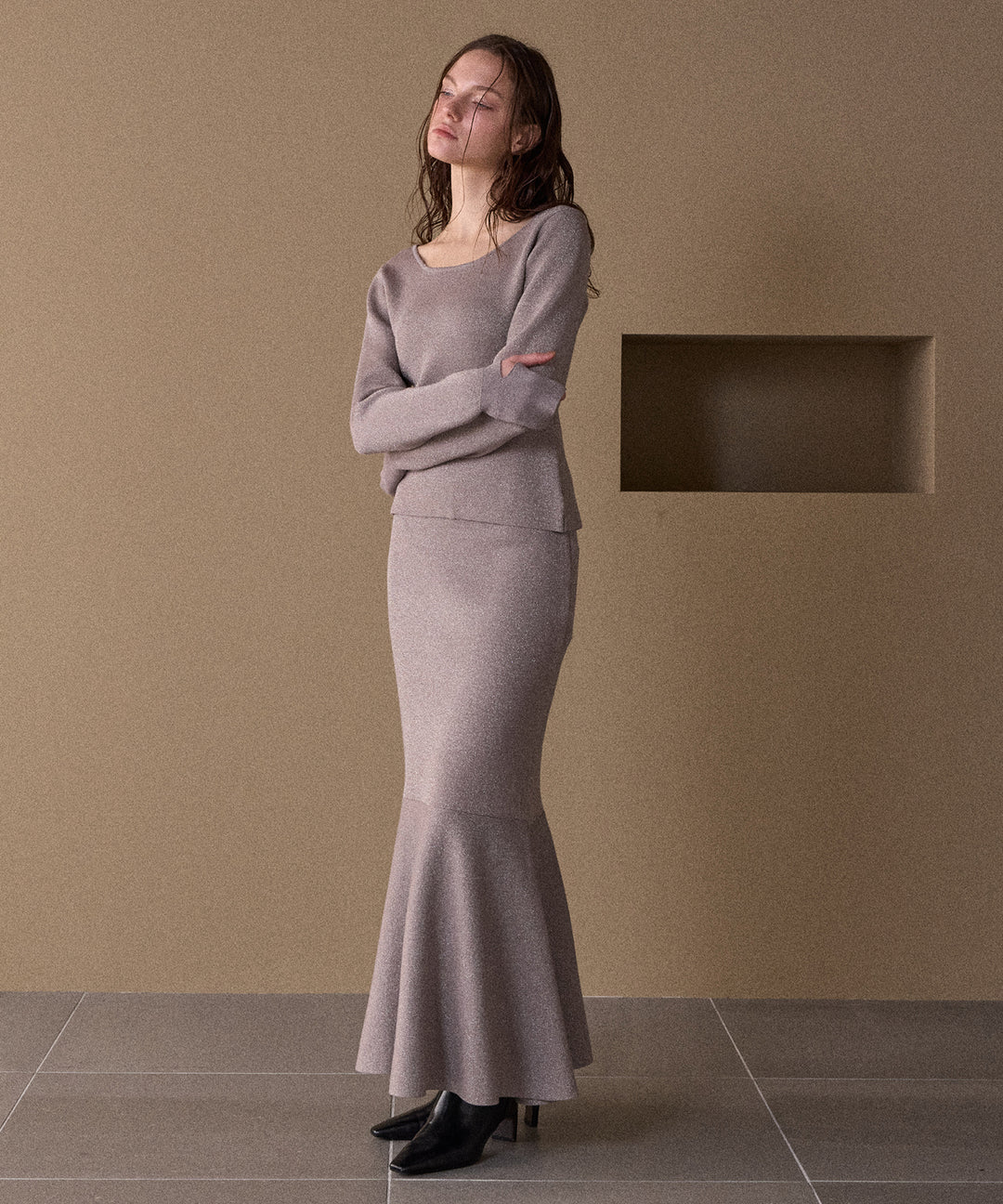 Mermaid Glitter Knit Skirt