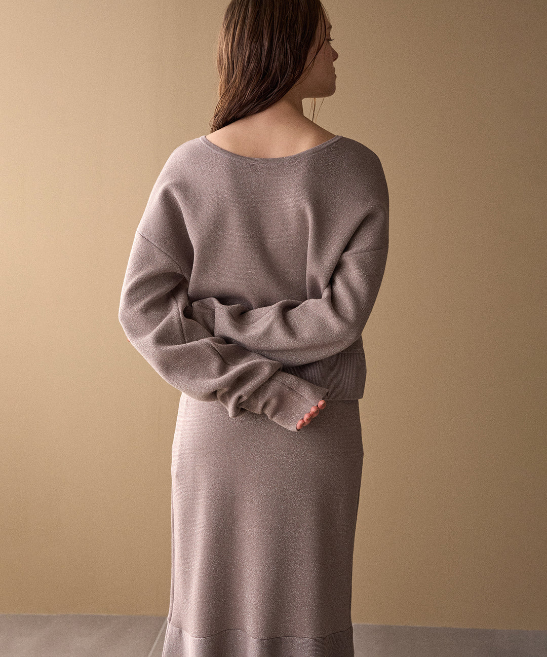 2way Tuck Glitter Knit Tops