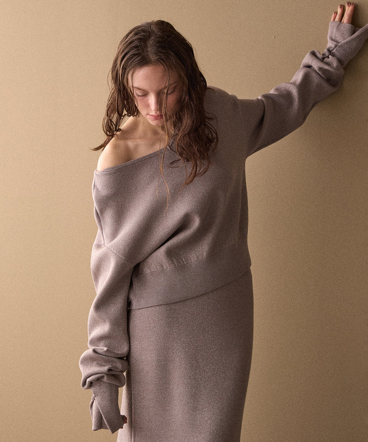 2way Tuck Glitter Knit Tops