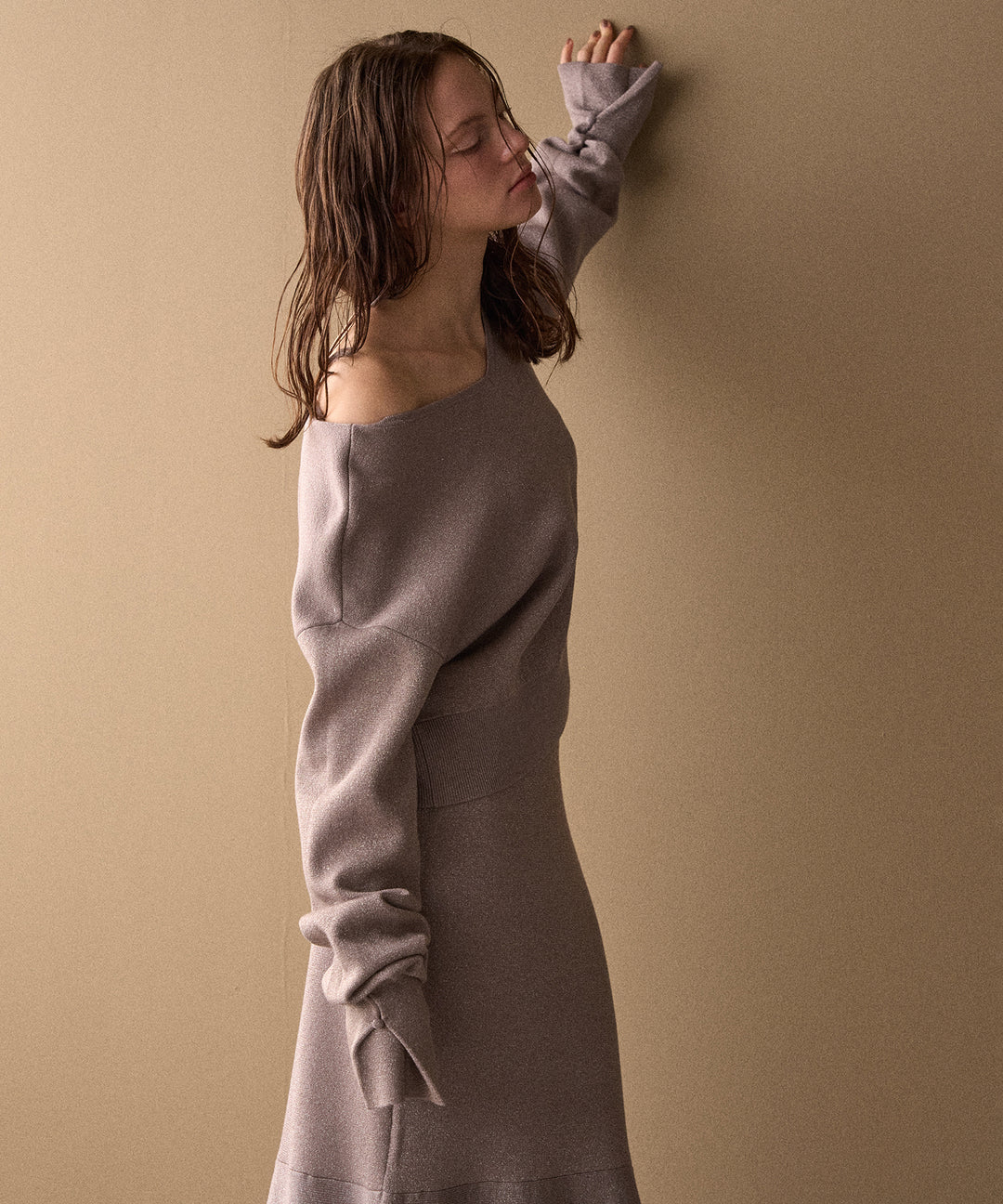 2way Tuck Glitter Knit Tops