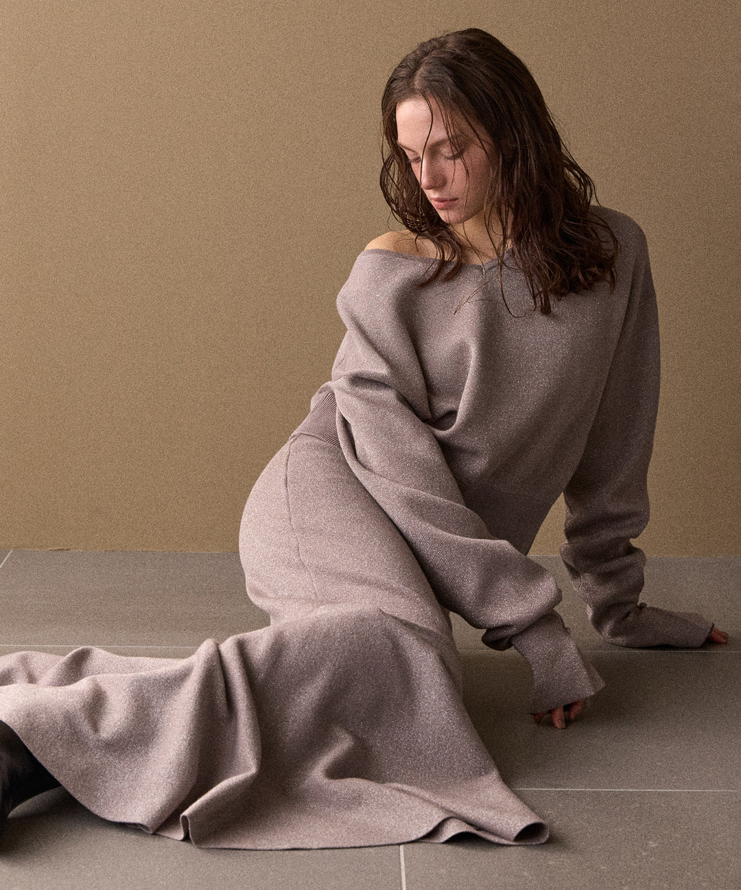 2way Tuck Glitter Knit Tops