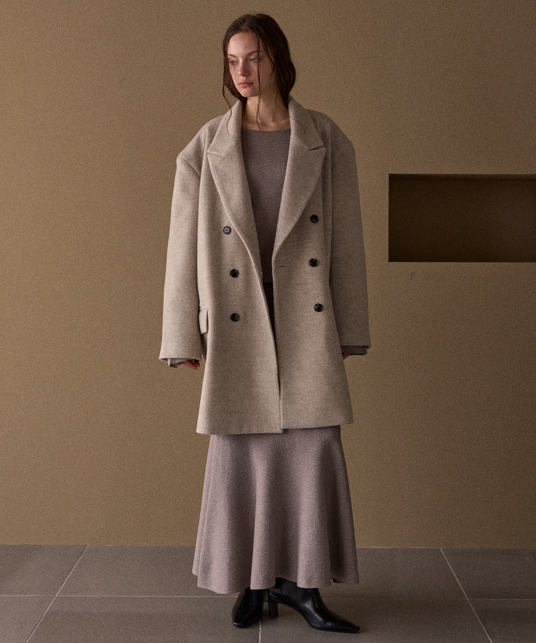 Siamese Nuance Over Wool Coat