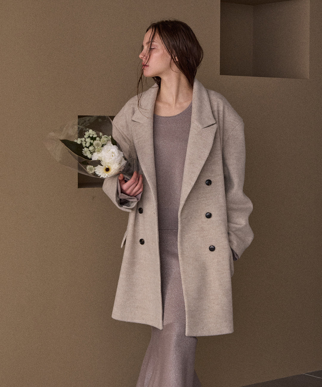 Siamese Nuance Over Wool Coat