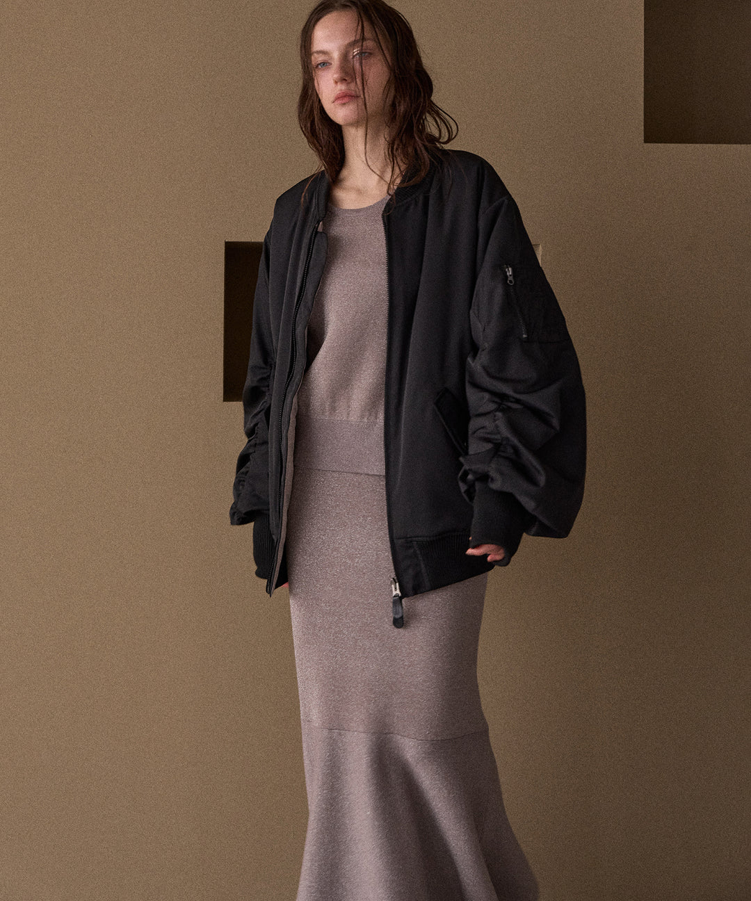 2way Tuck Glitter Knit Tops