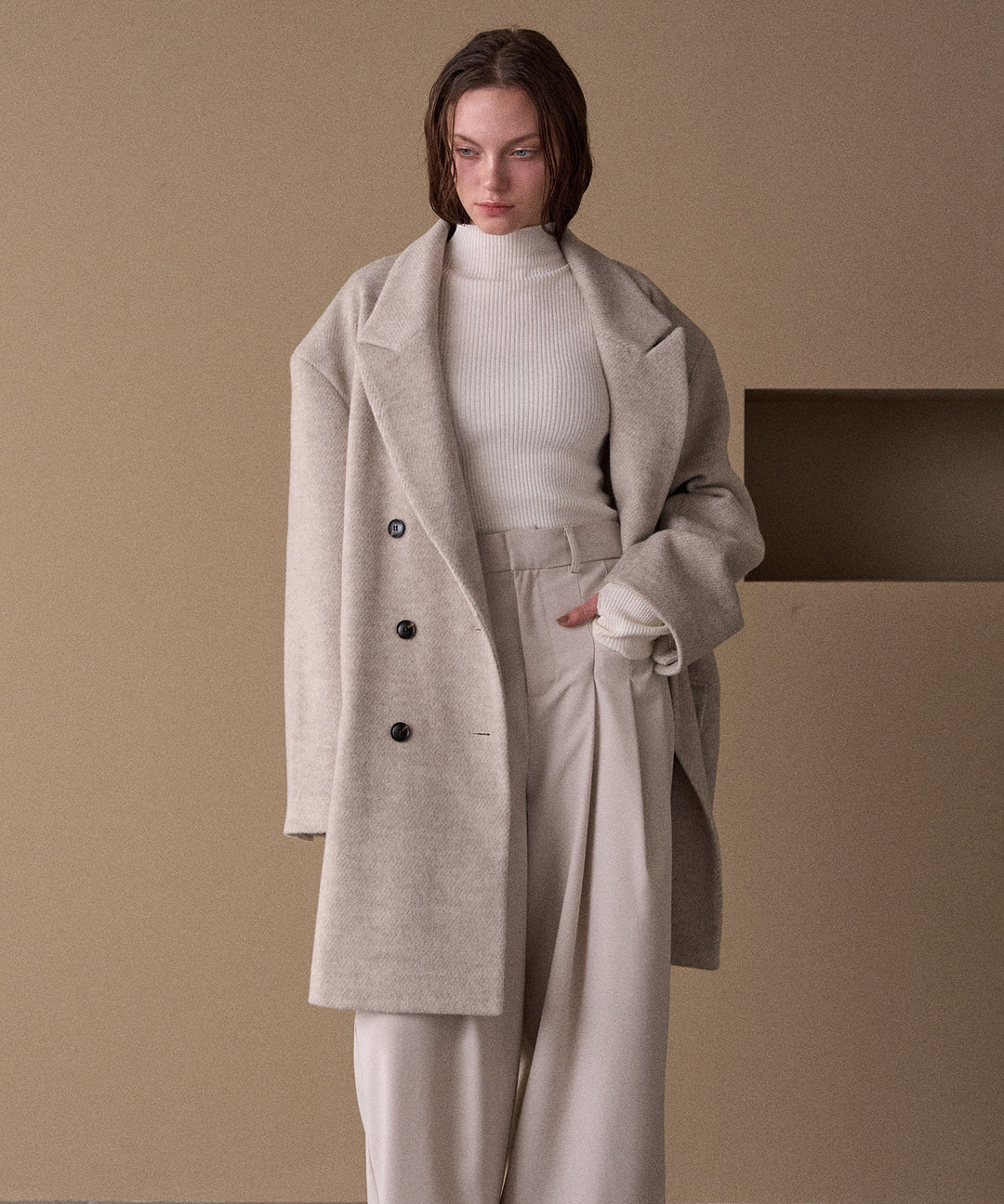 Siamese Nuance Over Wool Coat