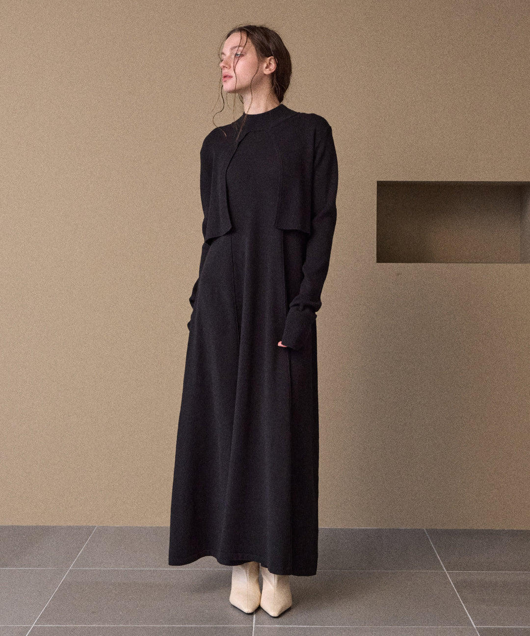 Layer Cape Ensemble Dress