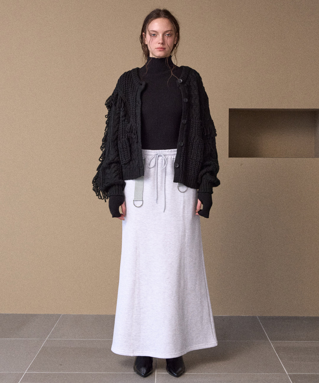 Fringe Spot Knit Cardigan