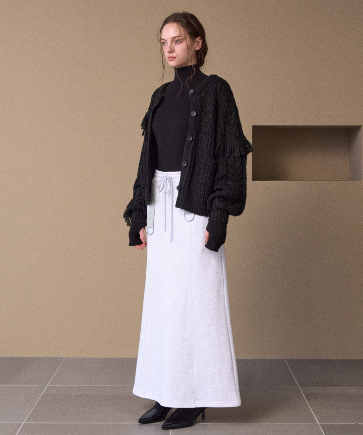 Fringe Spot Knit Cardigan