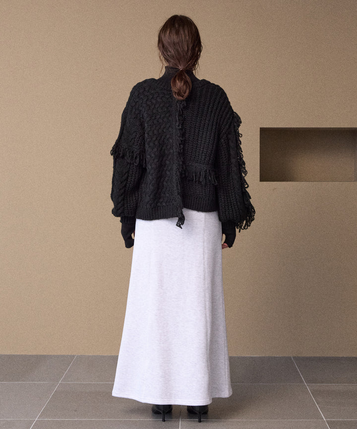 Fringe Spot Knit Cardigan